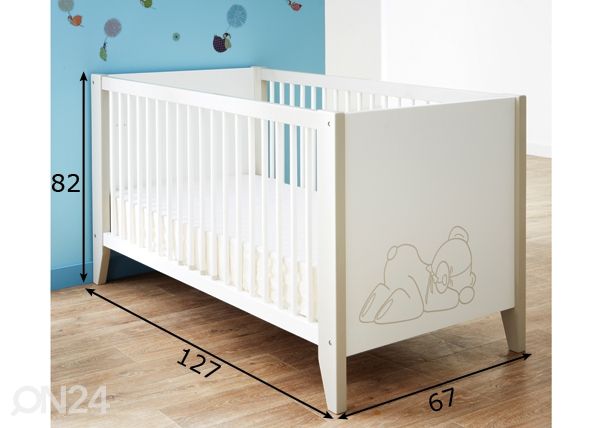 Pinnasänky OURSON 60x120 cm mitat