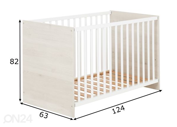 Pinnasänky Romeo 60x120 cm mitat