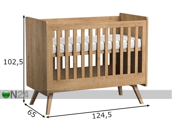 Pinnasänky Vintage 60x120 cm mitat