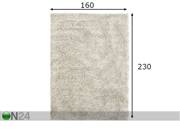 Pitkäkarvainen matto 160x230 cm mitat