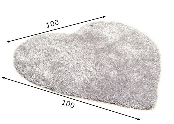 Pitkäkarvainen matto SOFT UNI HEART 100x100 cm mitat