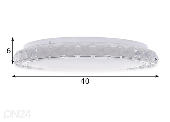 Plafondi 26 W LED + kaukosäädin mitat