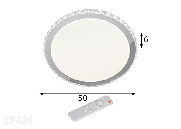 Plafondi 66 W LED + kaukosäädin mitat