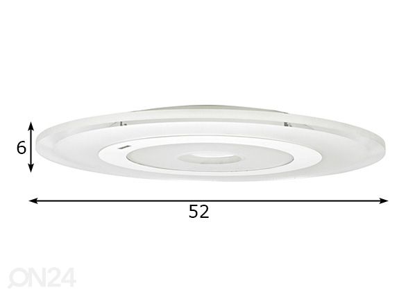 Plafondi LED 36 W + kaukosäädin mitat