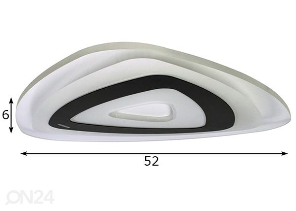 Plafondi LED 38 W + kaukosäädin mitat