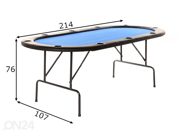 Pokeripöytä sininen mitat