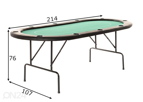 Pokeripöytä vihreä mitat