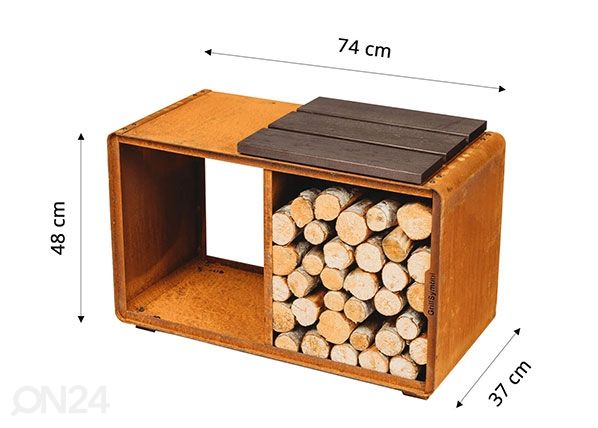 Polttopuuhylly GrillSymbol Enzo Rack-M mitat