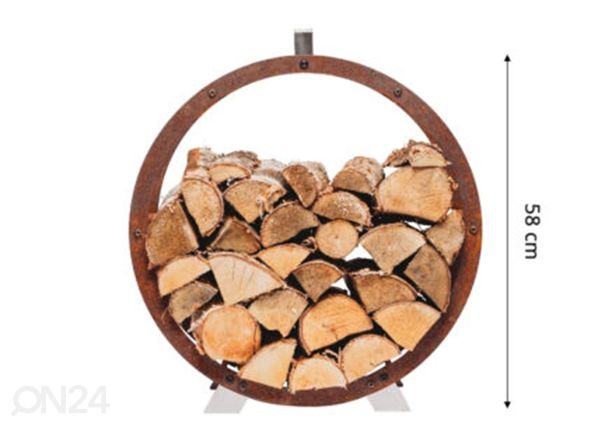 Polttopuukori Cor-Ten terästä Hugo, Ø 58 cm mitat