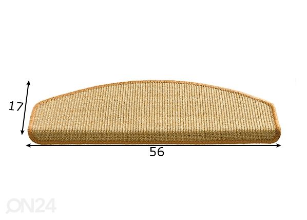 Porrasmatto Sisal 17x56 cm, tweed mitat