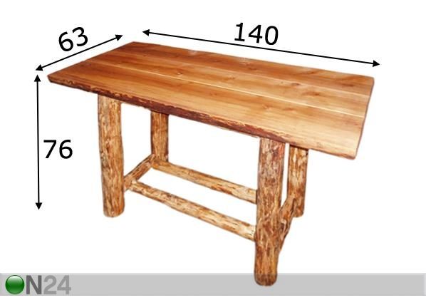 Pöytä 63x140 cm mitat