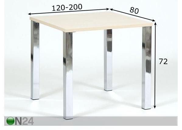 Pöytä KETO, jatkettava 200 cm mitat
