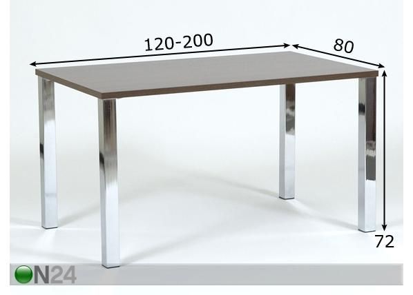 Pöytä KETO, jatkettava 200 cm mitat