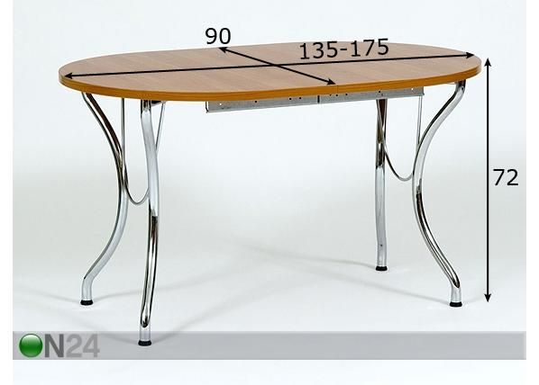 Pöytä NESTOR, jatkettava 175 cm mitat