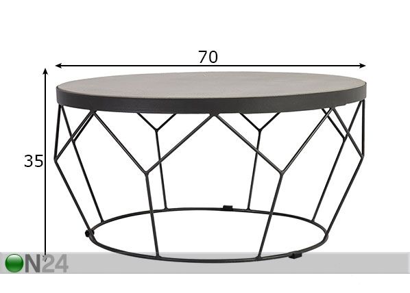 Pöytä Sandstone Ø 70 cm mitat