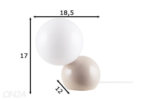 Pöytä-/seinävalaisin Ripley, beige mitat