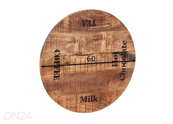 Pöytälevy Ø60 cm, luonnonvärinen mitat