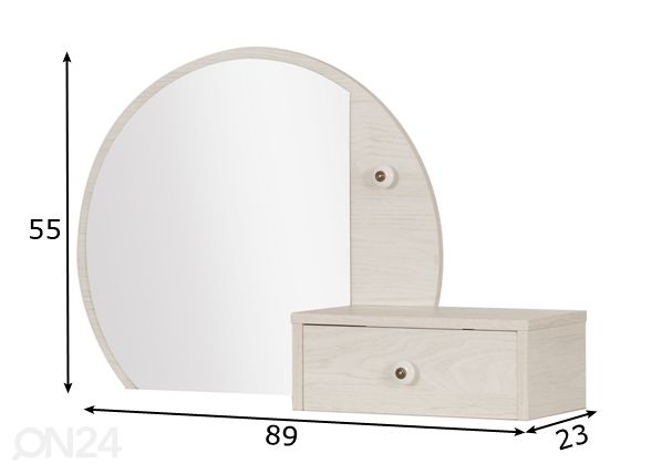 Pöytäpeili Alika mitat