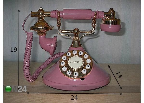 Pöytäpuhelin 383, roosa mitat