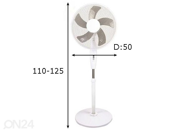 Pöytätuuletin Coolwave 60 W mitat