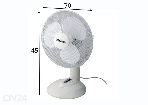 Pöytätuuletin Maestro 50 W mitat