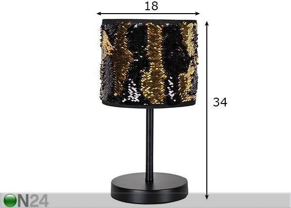 Pöytävalaisin Bling, kullanvärinen mitat