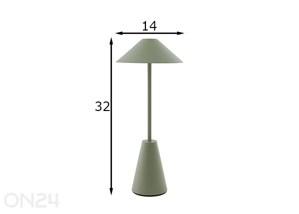 Pöytävalaisin Cannes 32, ladattava mitat