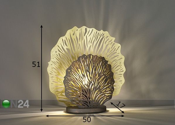 Pöytävalaisin Coral mitat