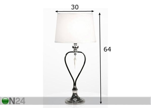 Pöytävalaisin Crystal mitat