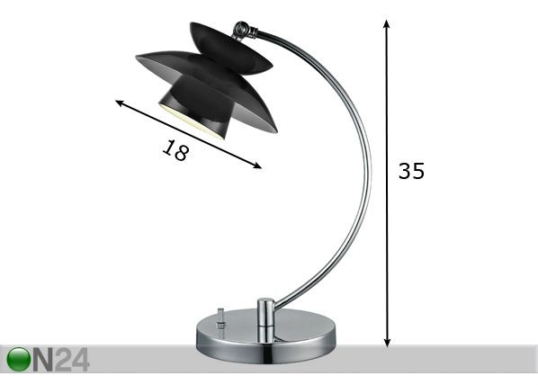 Pöytävalaisin DALLAS BLACK Ø18 cm mitat