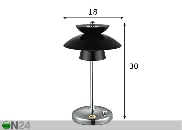Pöytävalaisin DALLAS BLACK mitat