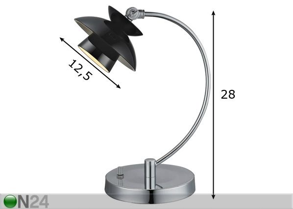 Pöytävalaisin DALLAS BLACK MINI Ø 12,5 cm mitat