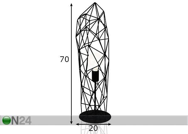 Pöytävalaisin DIAMOND mitat