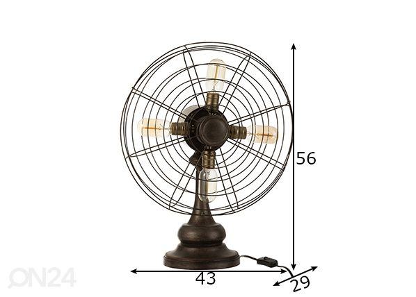 Pöytävalaisin Fan mitat