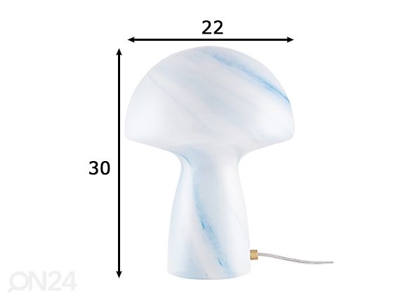 Pöytävalaisin Fungo Swirl 22, sininen mitat