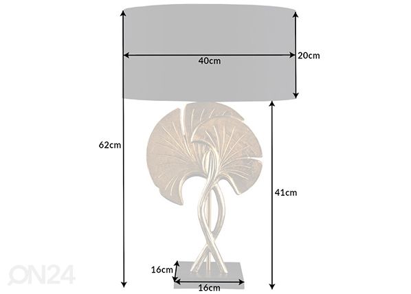 Pöytävalaisin Ginko mitat