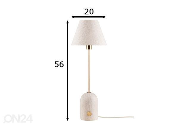 Pöytävalaisin Gino 20, beige mitat