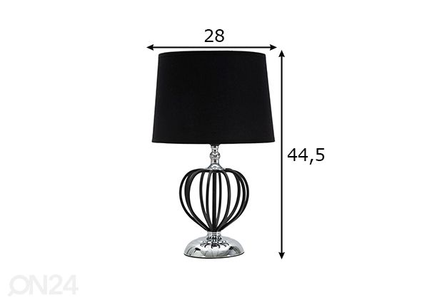 Pöytävalaisin Glam, hopeanvärinen/musta mitat
