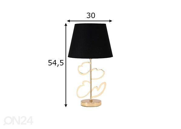 Pöytävalaisin Glam, kullanvärinen/ musta mitat