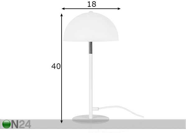 Pöytävalaisin Icon mitat