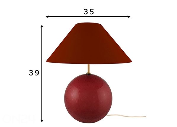 Pöytävalaisin Iris 35 mitat