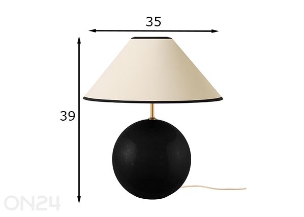 Pöytävalaisin Iris 35, musta mitat