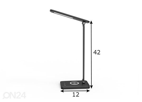 Pöytävalaisin langattomalla lataajalla Style Led mitat