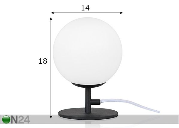 Pöytävalaisin LUNA mitat
