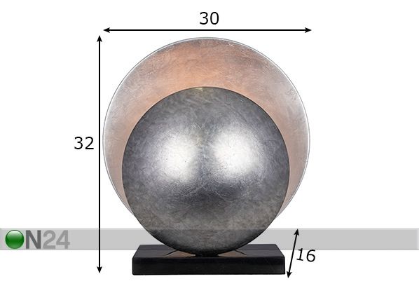 Pöytävalaisin Orbit mitat