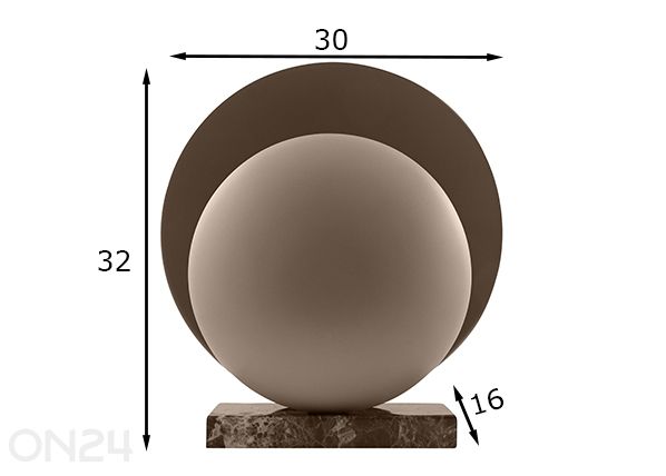 Pöytävalaisin Orbit mitat