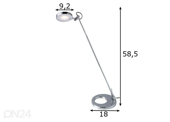 Pöytävalaisin SILVIA I LED mitat