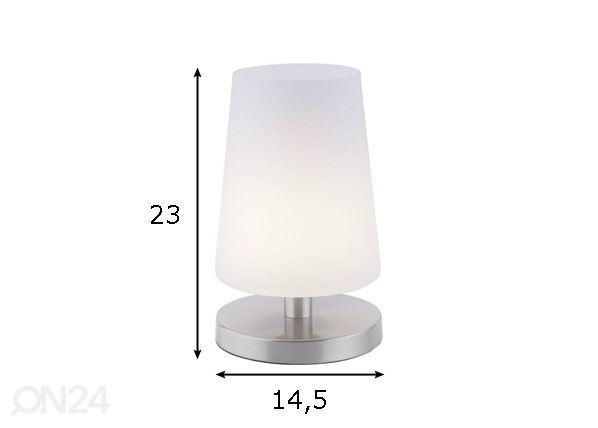 Pöytävalaisin Steel LED mitat