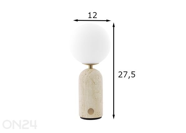 Pöytävalaisin Torrano, ladattava mitat