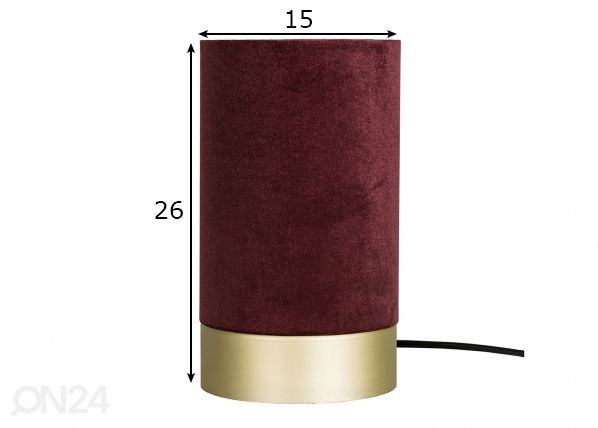 Pöytävalaisin VELVET mitat